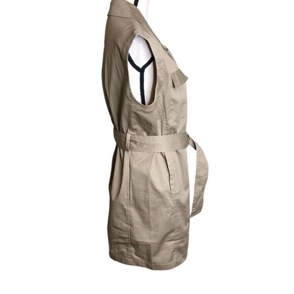 Du Paradis Warm Beige Normcore, Beigecore, Light Academia Belted Dress Sz S NWOT - Picture 4 of 15